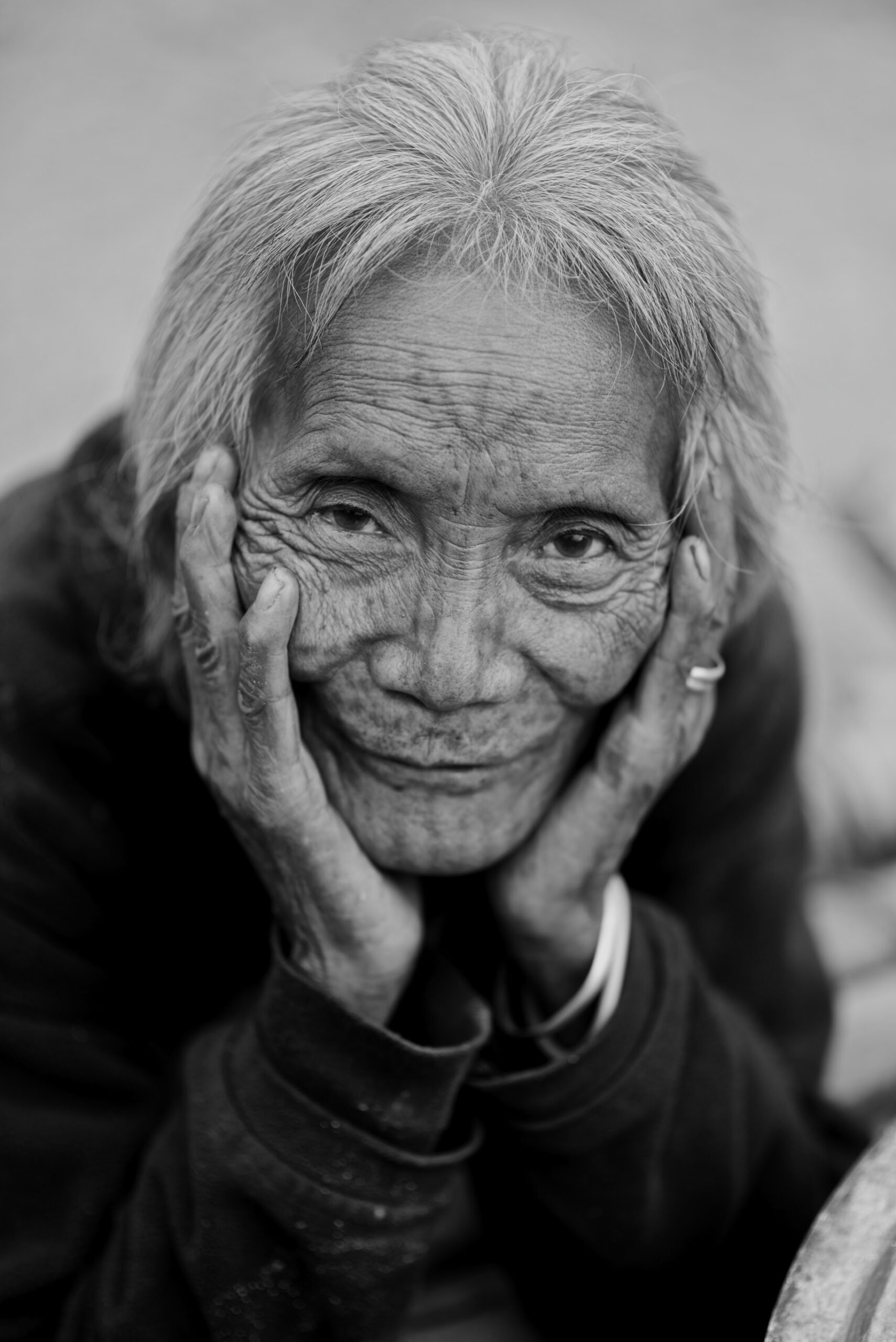 Black and white portrait of an elder